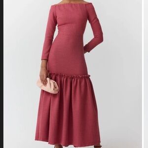 Coosy African Dress - Burgundy XS